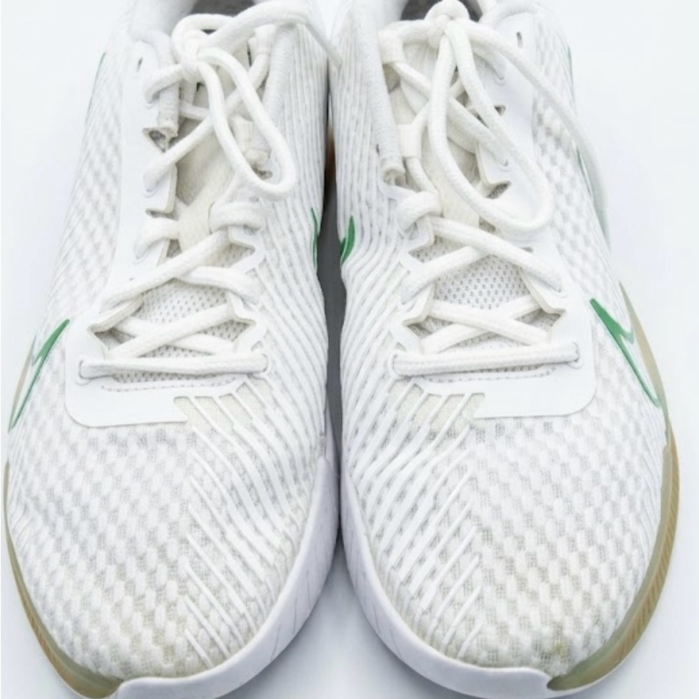 Nike White Sneakers with Green Accents